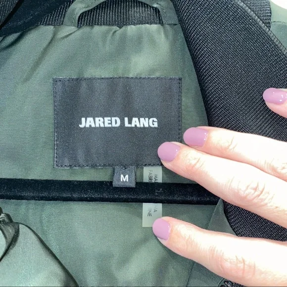 Jared Lang Green Military Bomber Jacket EUC Size Medium